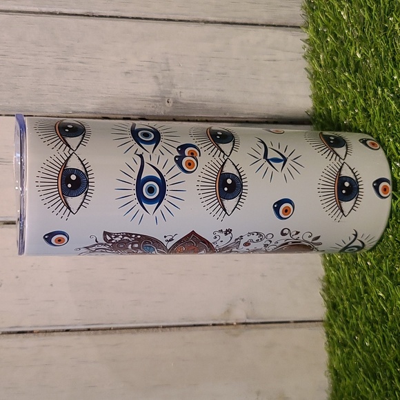 Hand Evil Eye Protection HAND OF MARY/FATIMA Skinny Tumbler- NWT 20oz SS… - Picture 3 of 5